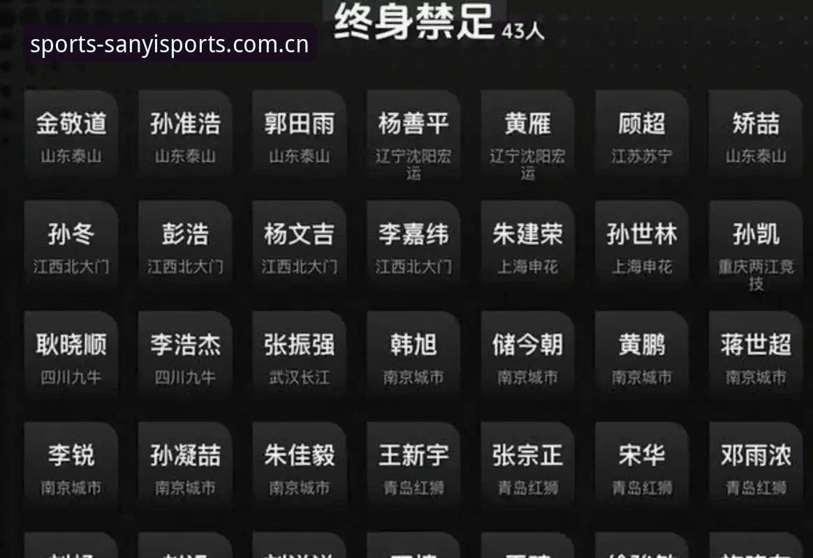 三亿体育官方app 足协第三批禁足名单深度解读:足球腐败整治与观赛实用知识